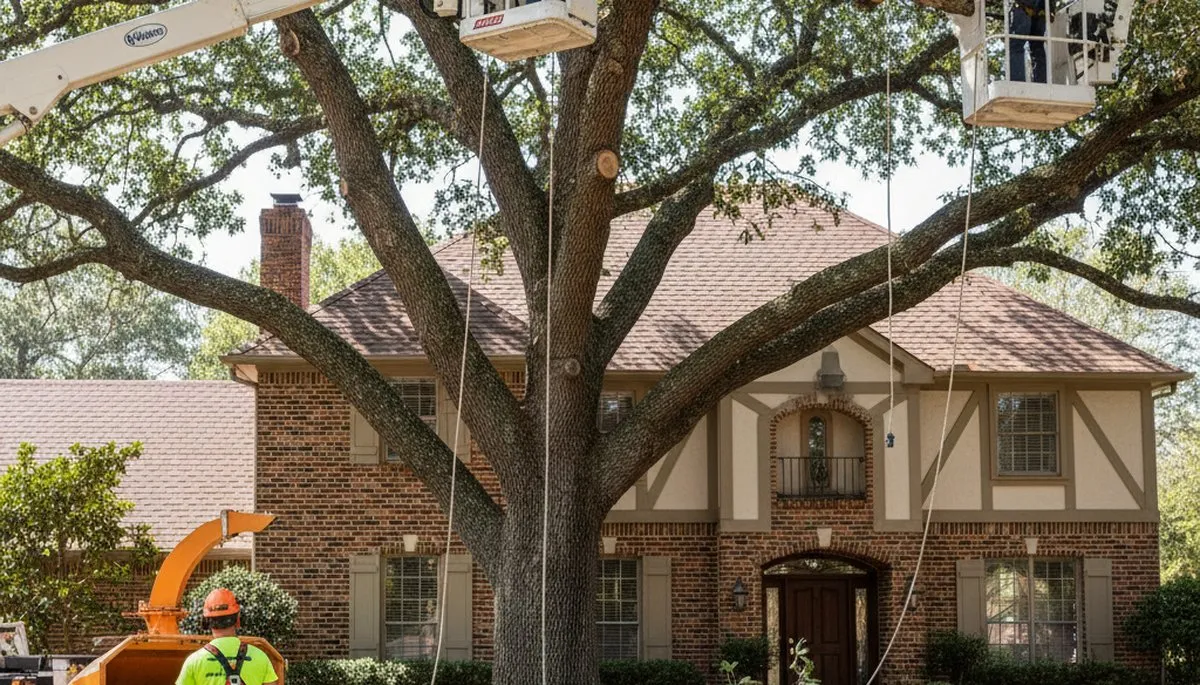 Tree service crew in Aurora, CO providing professional tree removal for a local property