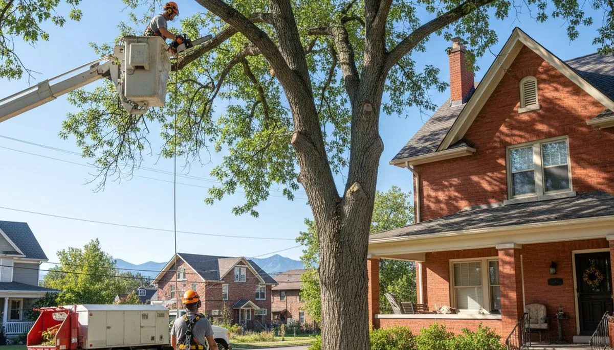 Tree service crew in Aurora, CO providing professional tree removal and trimming