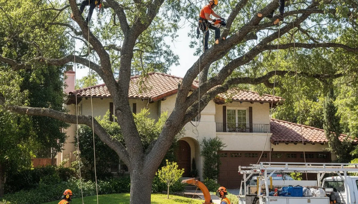 Tree service crew in Aurora, CO providing professional tree removal for a local property