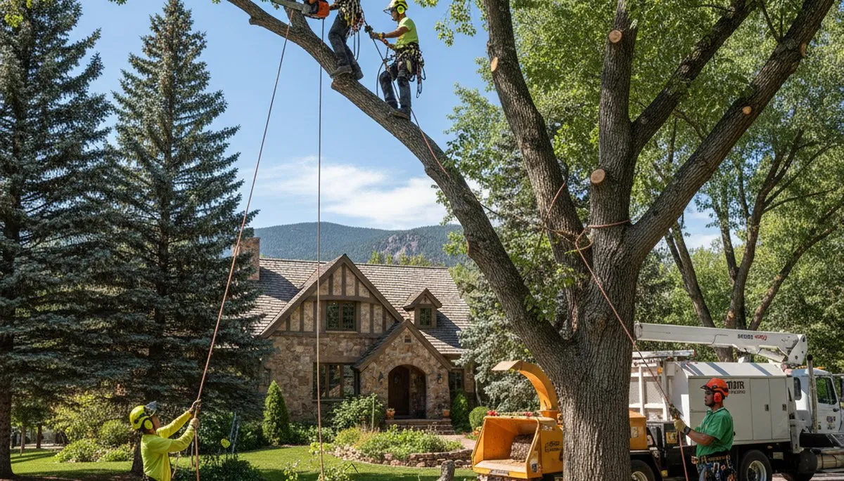 Tree service crew providing professional tree removal in Aurora, CO