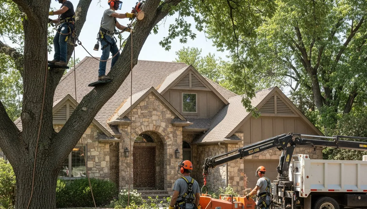 Tree service crew in Aurora, CO providing professional tree removal and trimming services