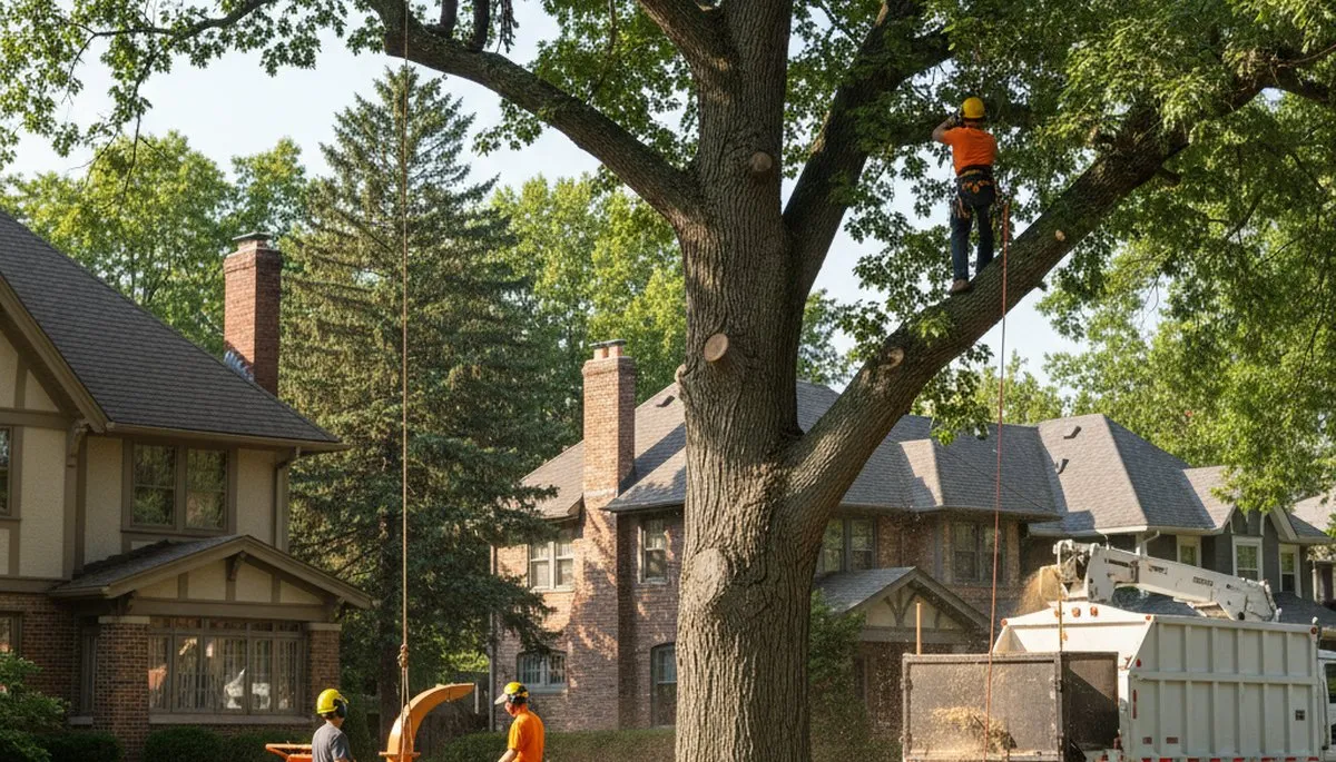 Tree service crew in Aurora, CO providing professional tree removal and trimming services